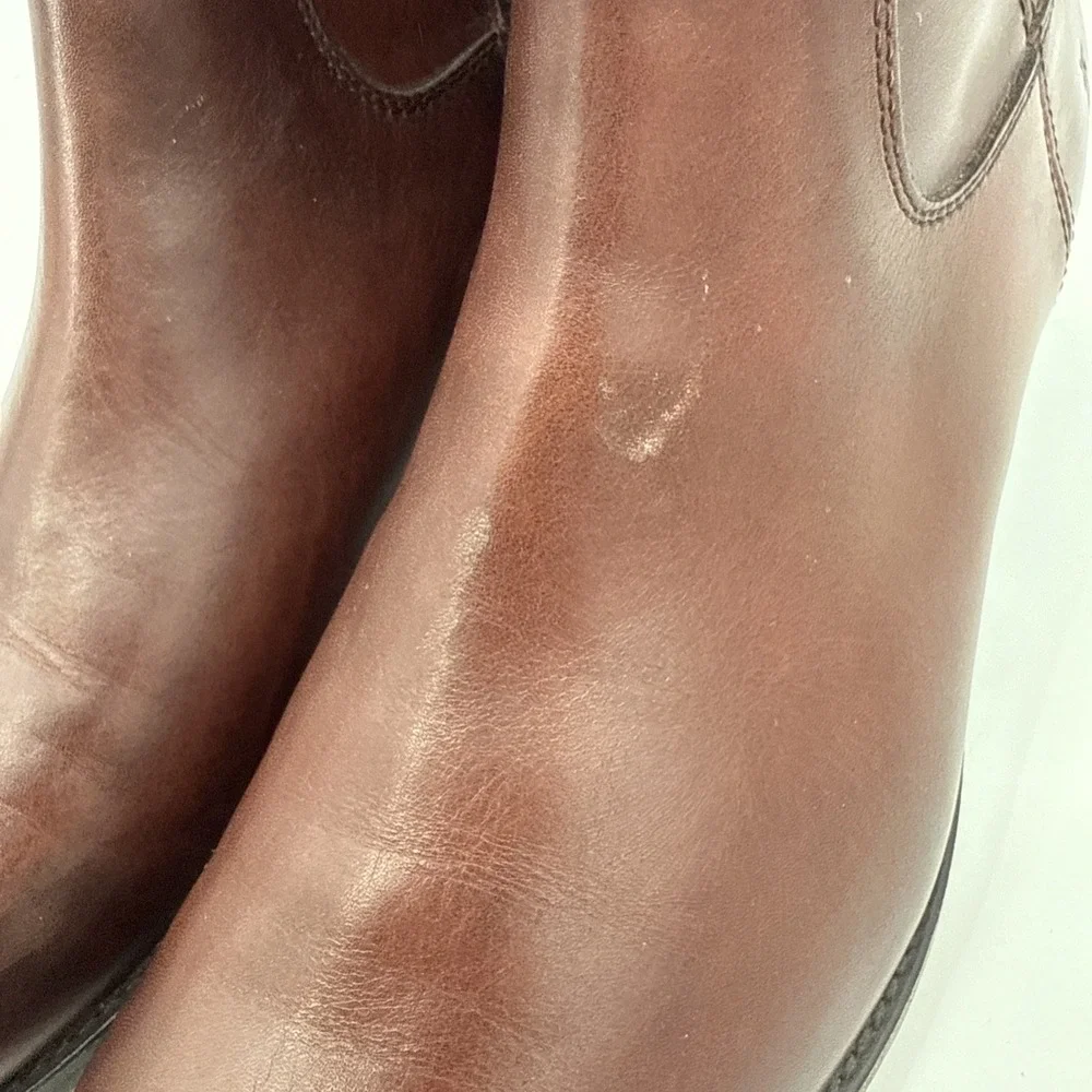 Frye Womens Cognac Melissa Button 2 Short Leather Ankle Boots Size 11B Western